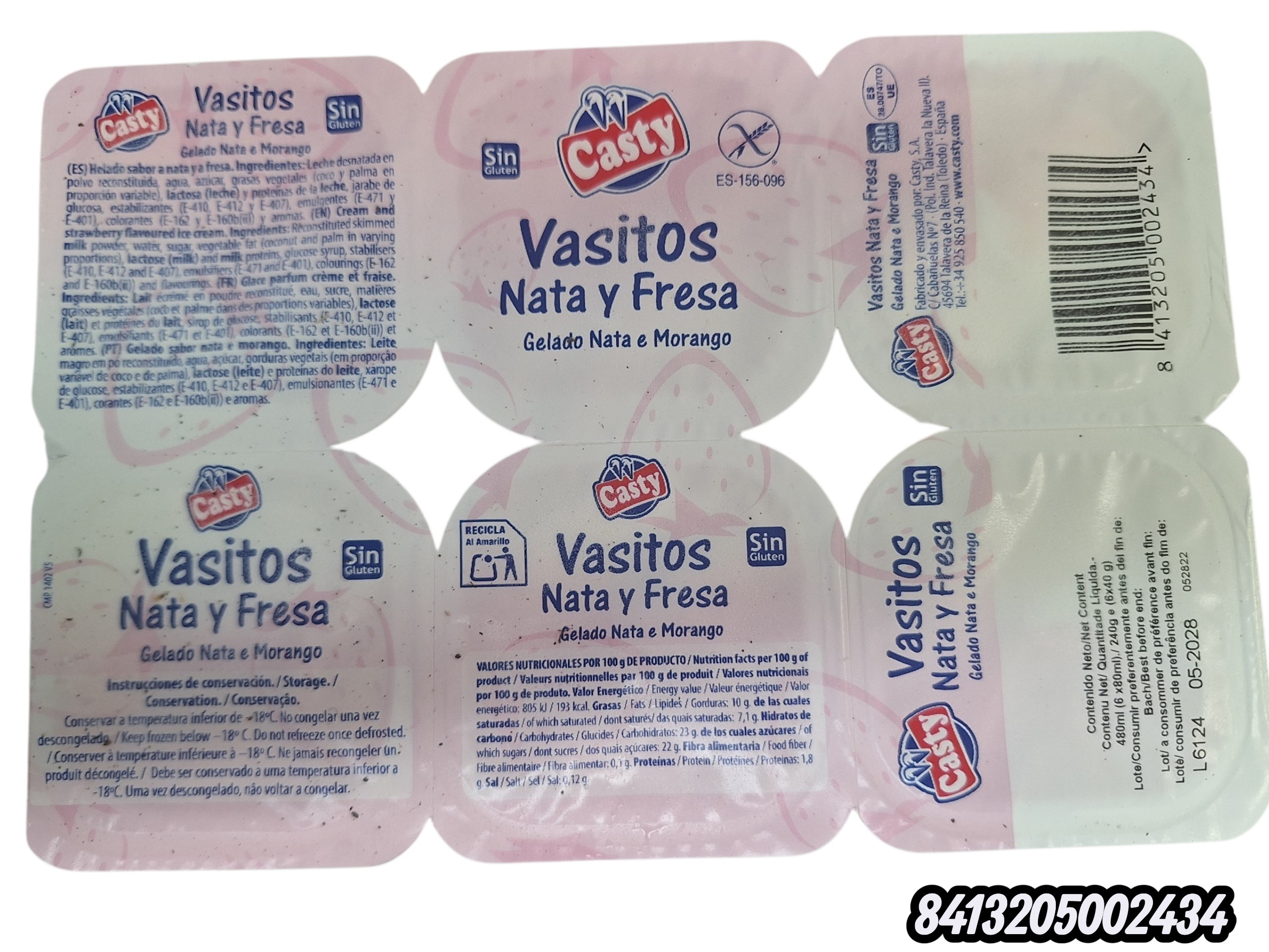 VASITO NATA FRESA CASTY 14X6 (84UDES) 80ML