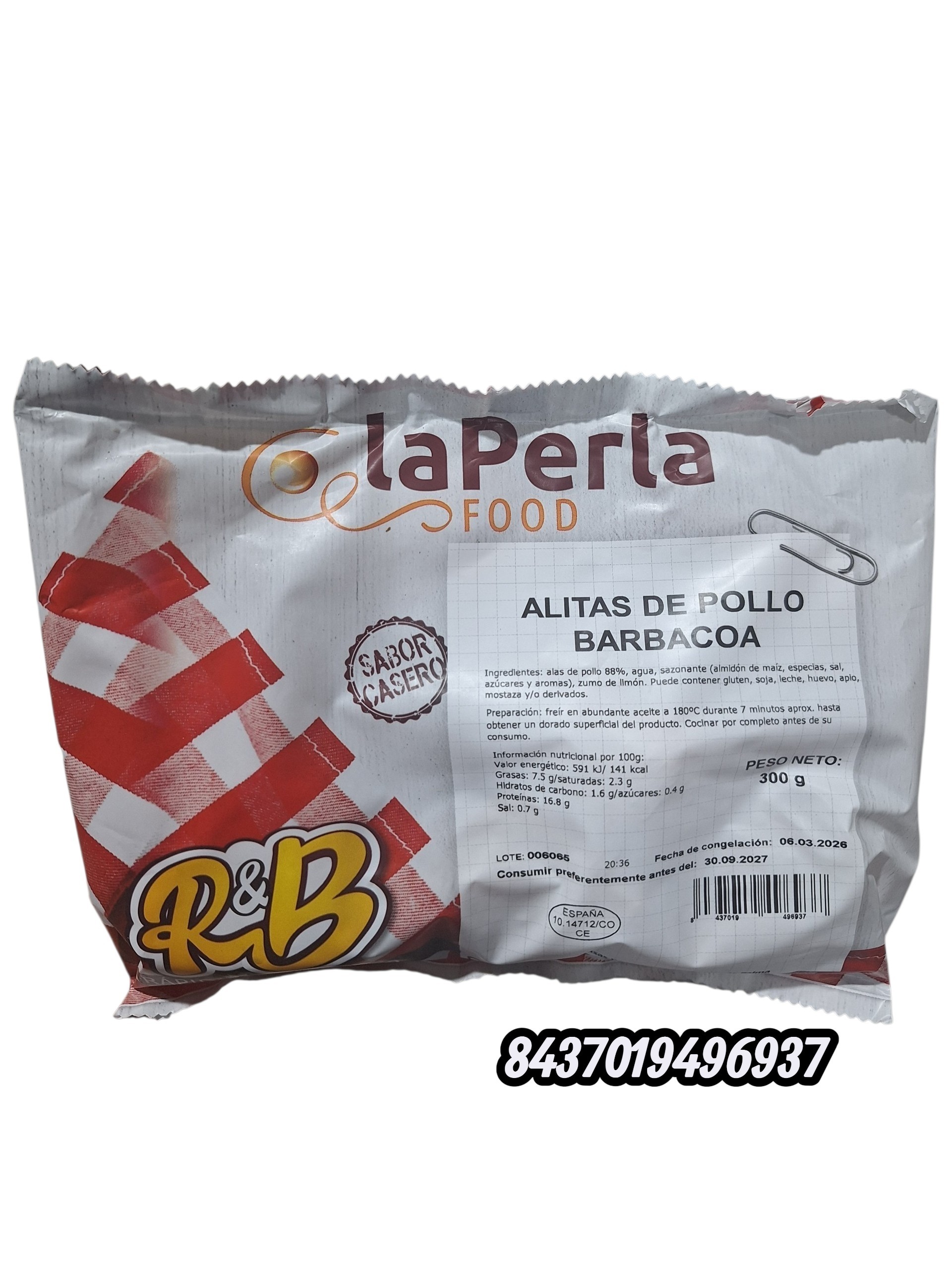 ALITAS POLLO BBQ " LA PERLA" 12X300GR