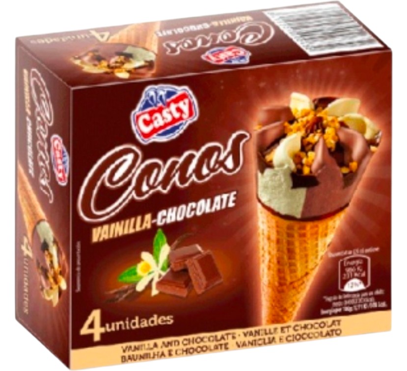 CONO VAINILLA/CHOCO "CASTY" 6X4UND