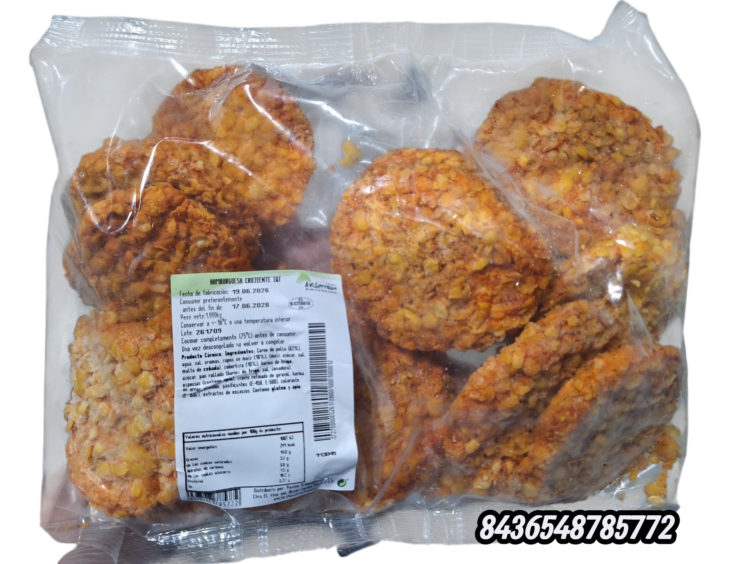 HAMBURGUESA CRUJIENTE AVISERRANO 8X1KG